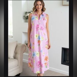 Lauren Ralph Lauren Pink Floral Midi Dress
